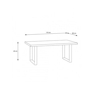 Table basse L.110 cm en bois effet chêne et noir - YAL