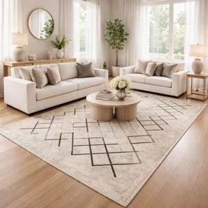 Tapis kilim Piro, doux et soyeux motif déstructuré