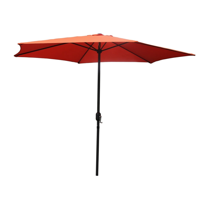 Parasol droit rond Ø 3 m terracotta PORTO