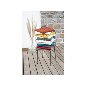 Coussin / Galette de chaise 38 x 38 cm en coton avec nouettes - KALA