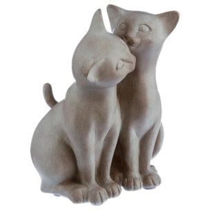 Statue 2 chats Cali H.16,8cm résine