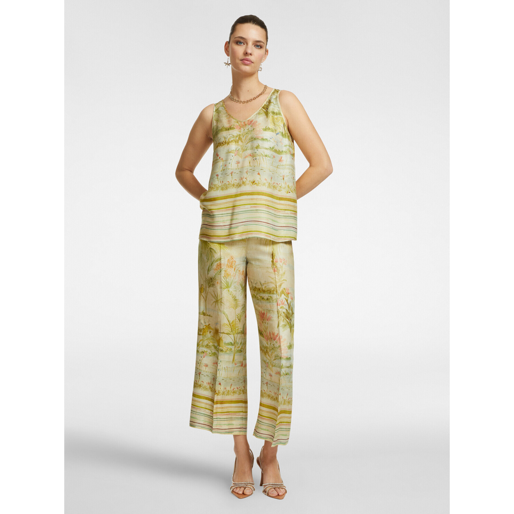 Elena Mirò - Top estampado - Beige