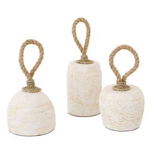 J-Line Cale-porte - céramique - blanc - 3 pièces