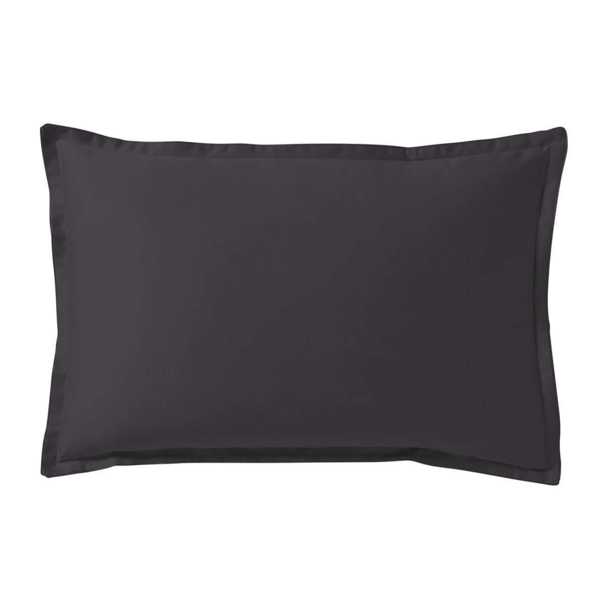 Taie d'oreiller unie en satin de coton bio, TEOPHILE, Noir