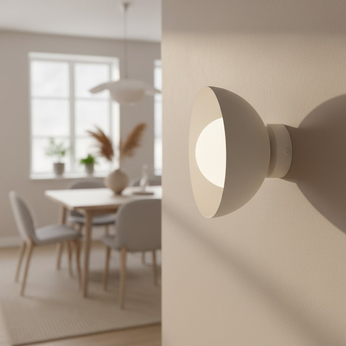 Lampada a parete Bibi in acciaio bianco opaco