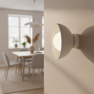 Lampada a parete Bibi in acciaio bianco opaco