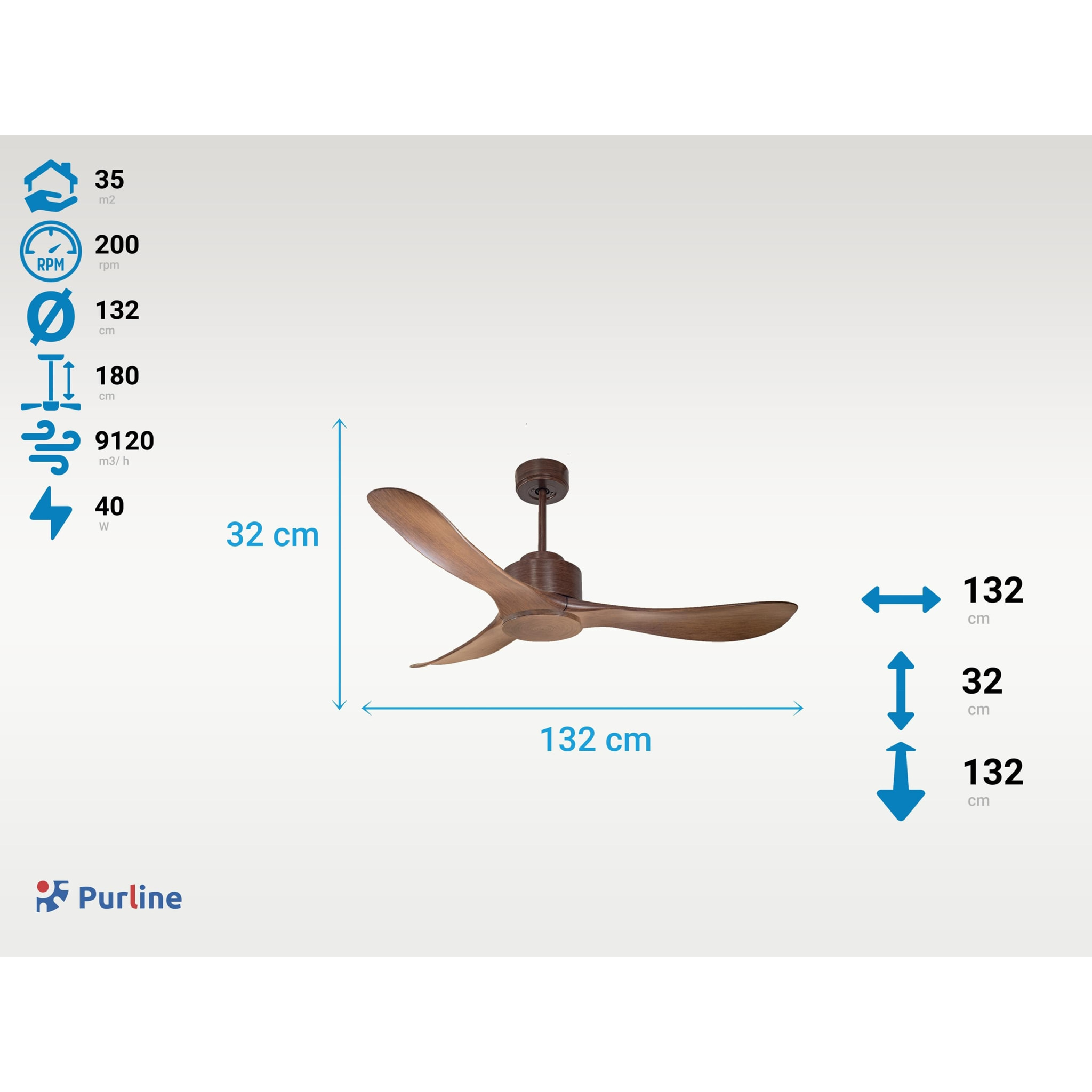 Ventilateur de plafond Réversible Lumière  Thermostat Wifi Moteur à courant continu Toits en pente Télécommande Hypersilence Mémoire Shopify Vendible (AUTOMATIQUE) 40   W brun