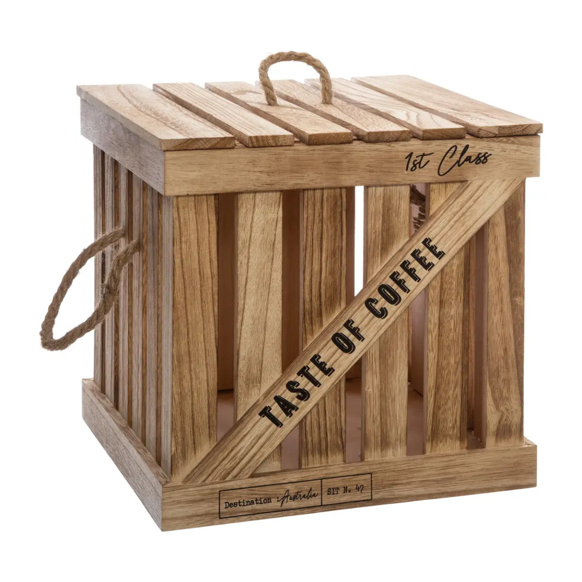 Set de 3 boîtes cagettes "Colonial" rotin