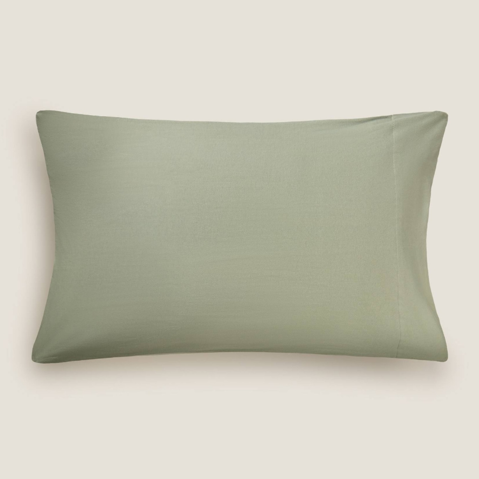 Funda de almohada punto de algodón Puntib color verde hiedra Punto de algodón
