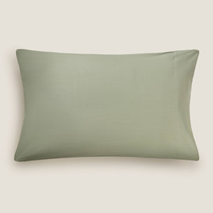 Funda de almohada punto de algodón Puntib color verde hiedra Punto de algodón