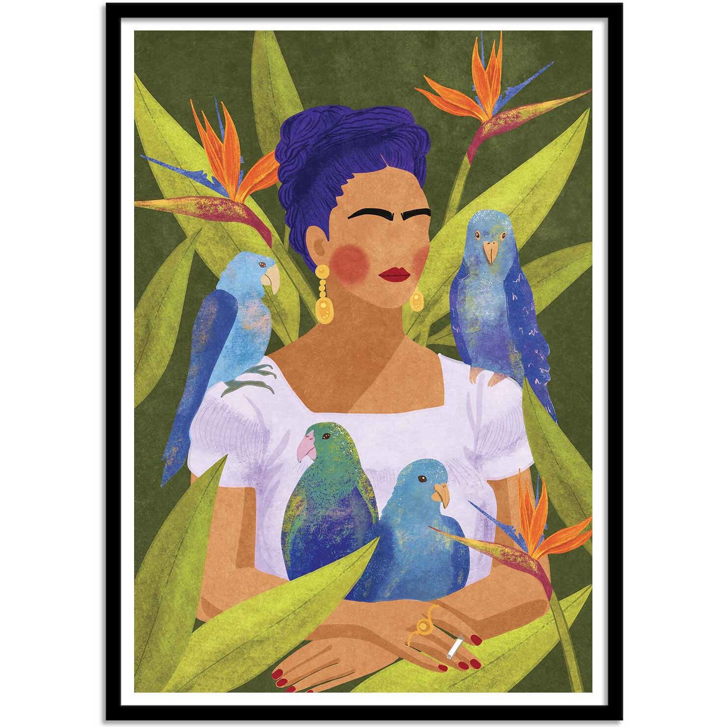 Affiche - Frida and birds - Raissa Oltmanns