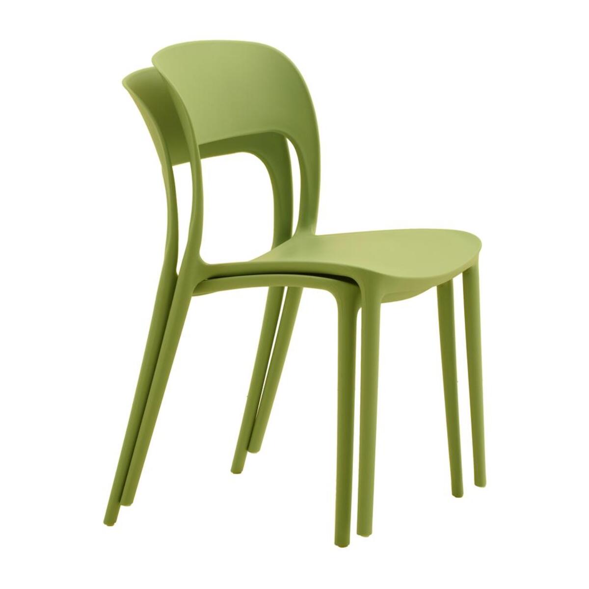 Set di 4 sedie SOUTH BEACH in polipropilene verde oliva