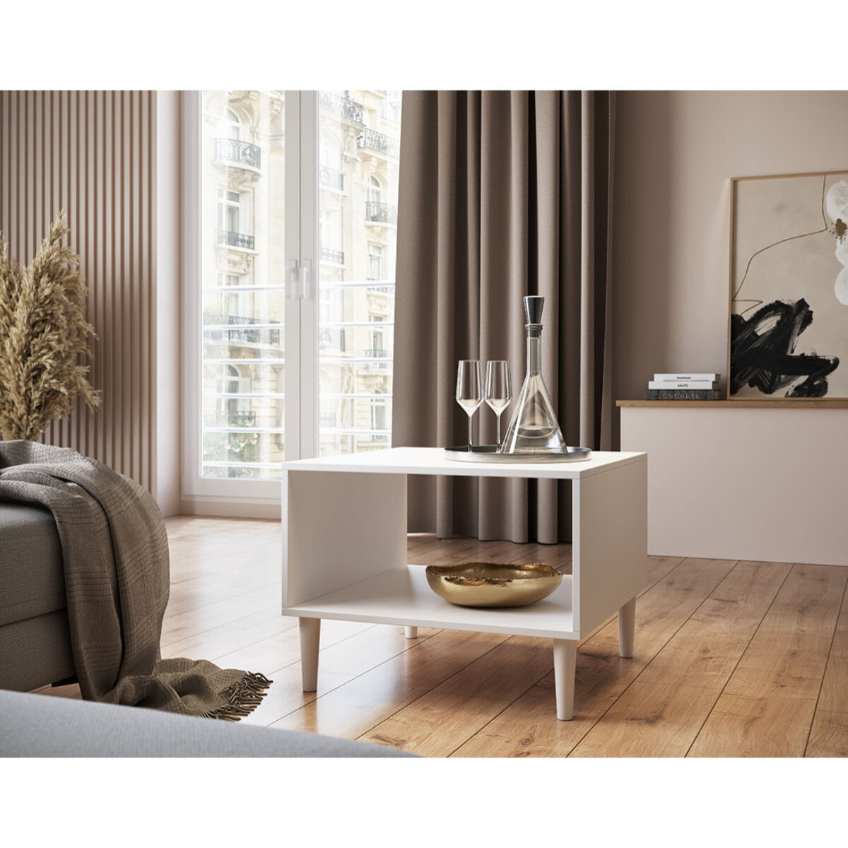 Gaby - table basse - blanc - 1 niche - 60 cm - Blanc