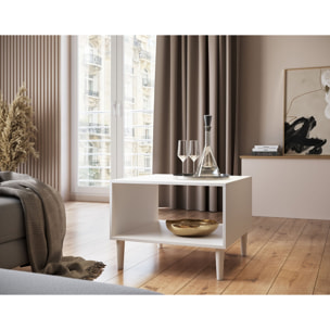 Gaby - table basse - blanc - 1 niche - 60 cm - Blanc