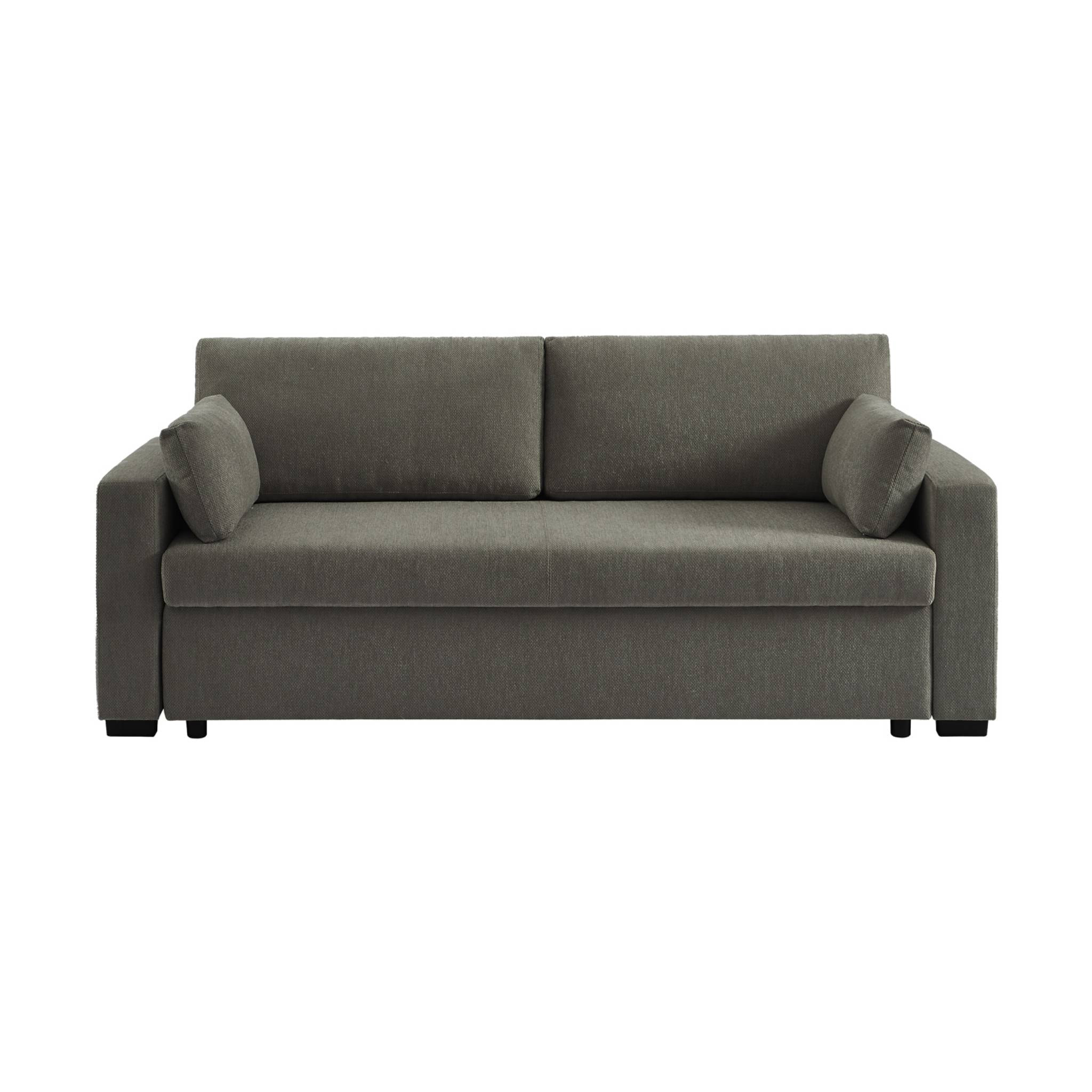 Canapé convertible 3 places tissu chenille gris foncé L 211 x P 90 x H 86 cm - Easy