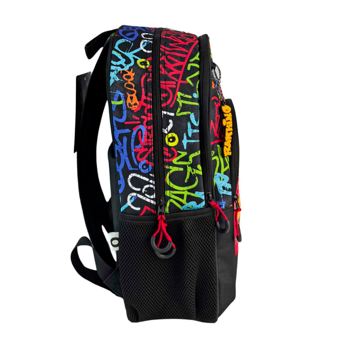 Mochila Primaria Ranking Grafitti con doble compartimento adaptable a carro.