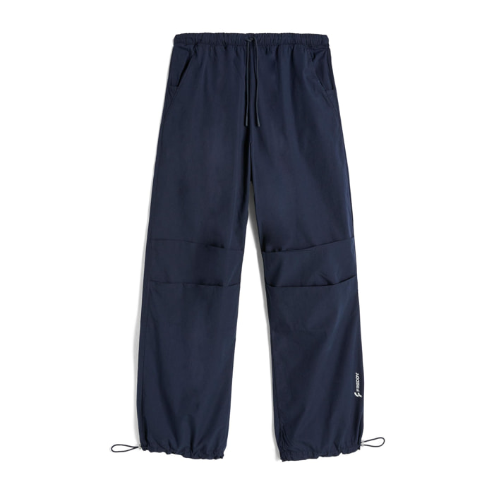 Pantaloni stile parachute pants in popeline