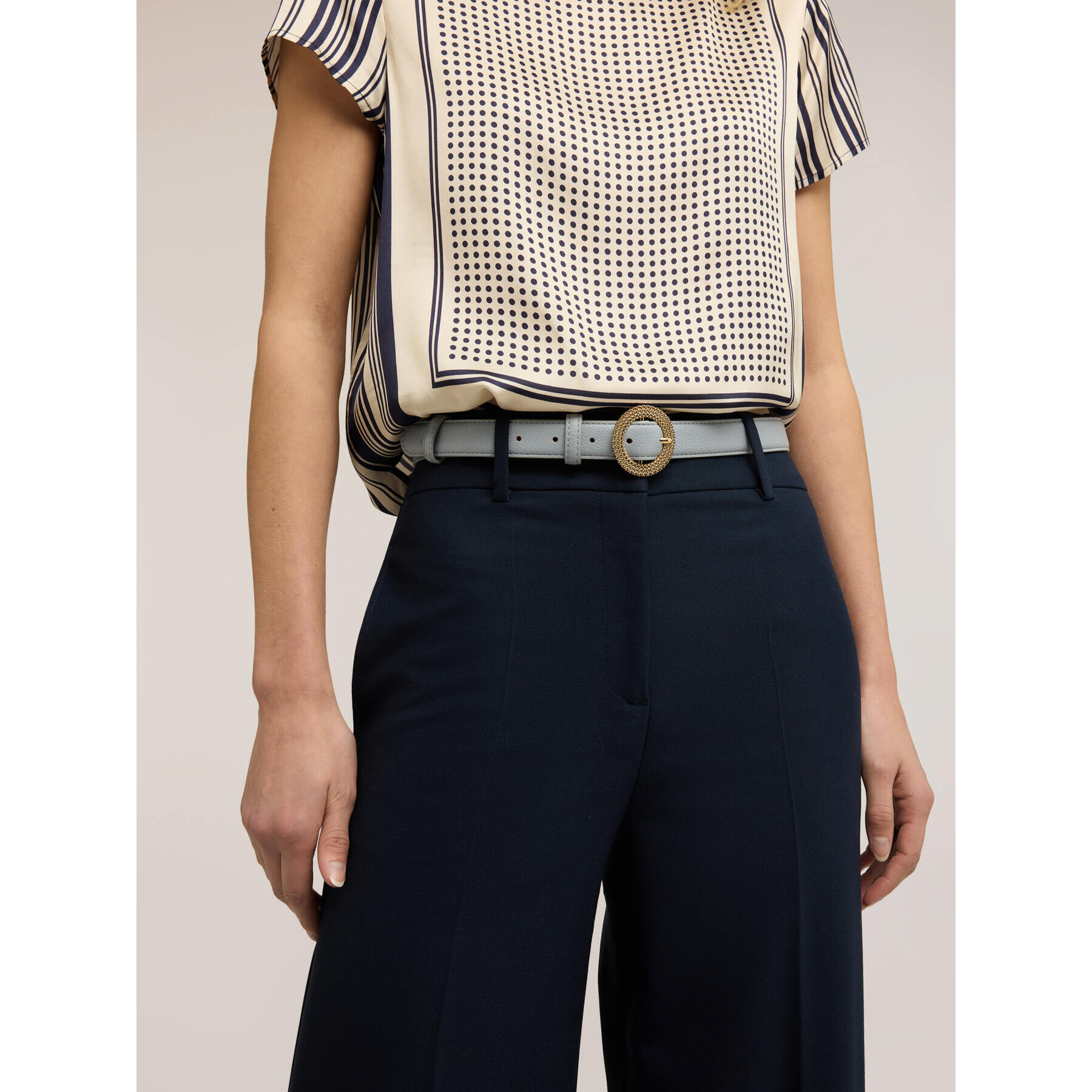 Motivi - Cintura con fibbia circolare gioiello - Azzurro