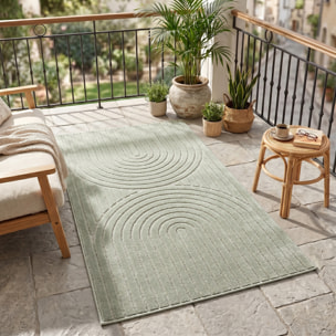 NOVA - Tapis intérieur/extérieur vert à motif géométrique
