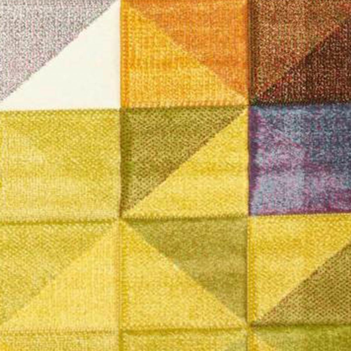 Tapis géométrique Dudi aux motifs géométriques multicolores