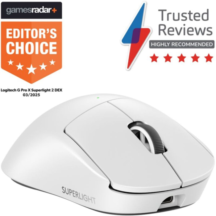 Souris Gamer Sans Fil LOGITECH PRO X SUPERLIGHT2 DEX LIGHTSPEED Blan