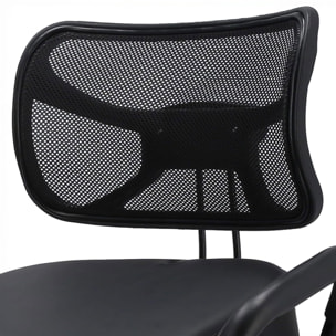 Neil - Sedia Sgabello Ergonomico Posturale Ortopedico con Schienale max 110 Kg Nero