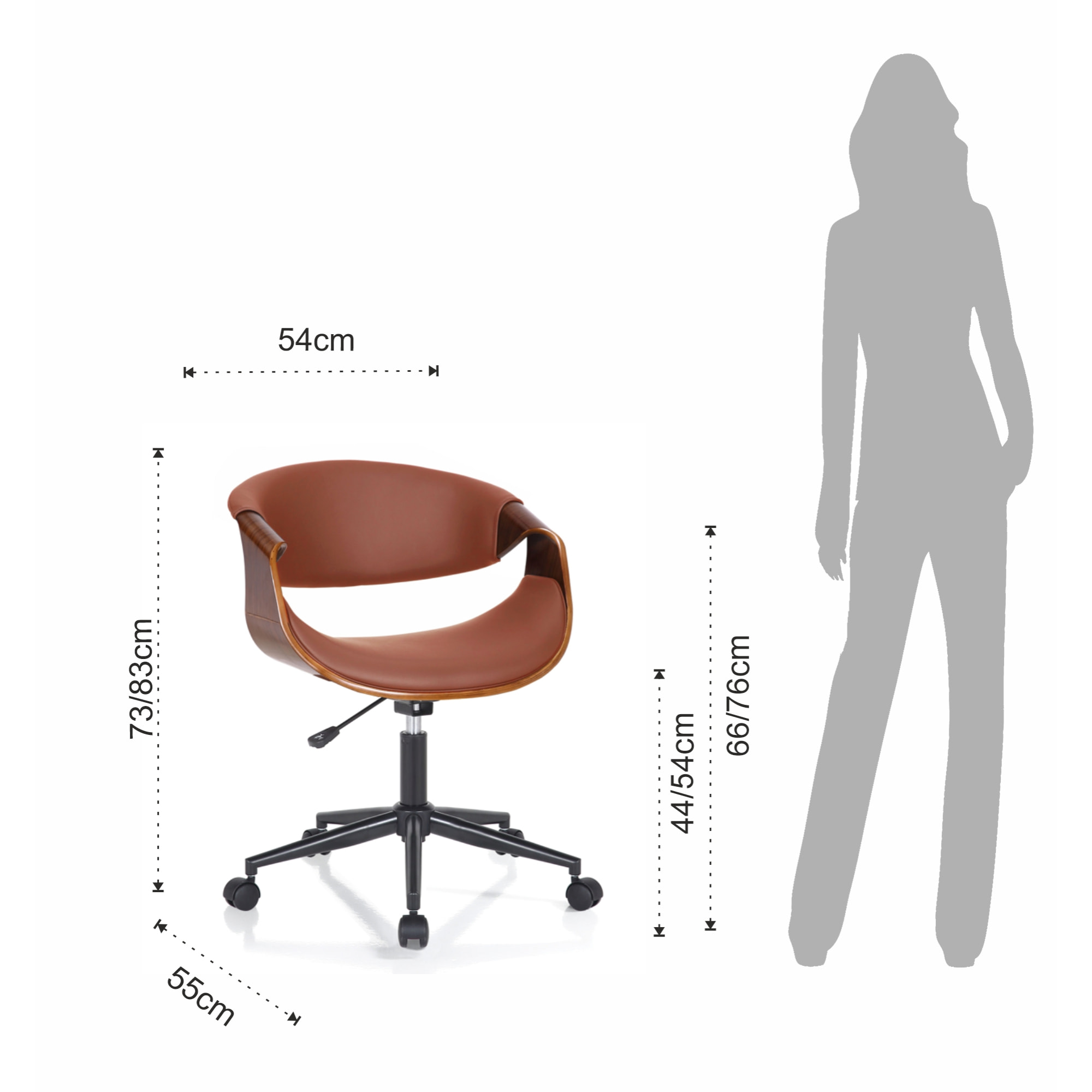 Poltrona da ufficio VISBY-C DARK WOOD
