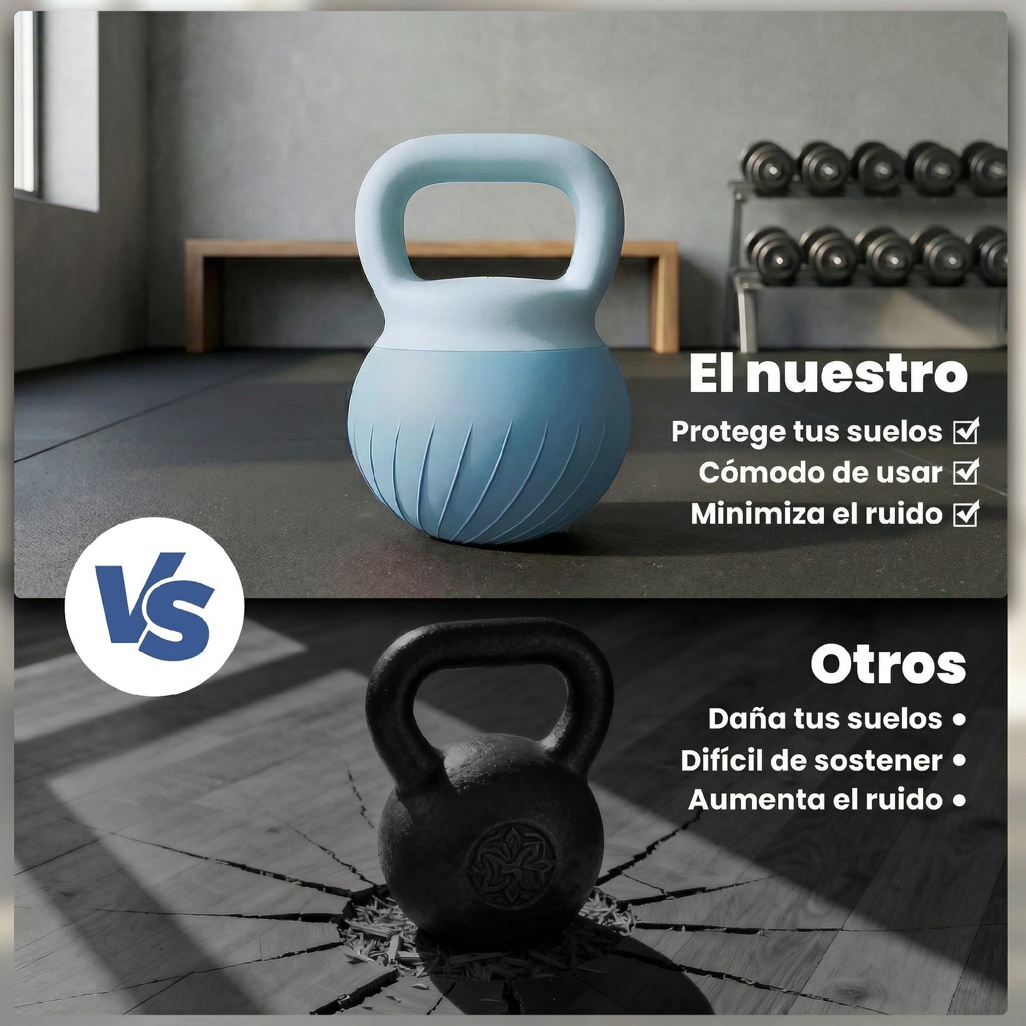 Pesa Rusa 8 kg, Soft Kettlebell Relleno de Arena Metálica y Mango Antideslizante, para Entrenamiento Culturismo en Casa, Gimnasio, Azul Claro