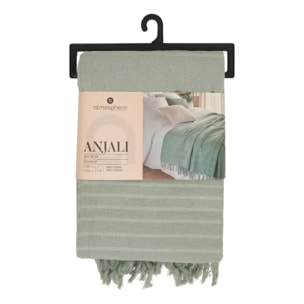 Jeté de lit Anjali 230x250 vert céladon en coton