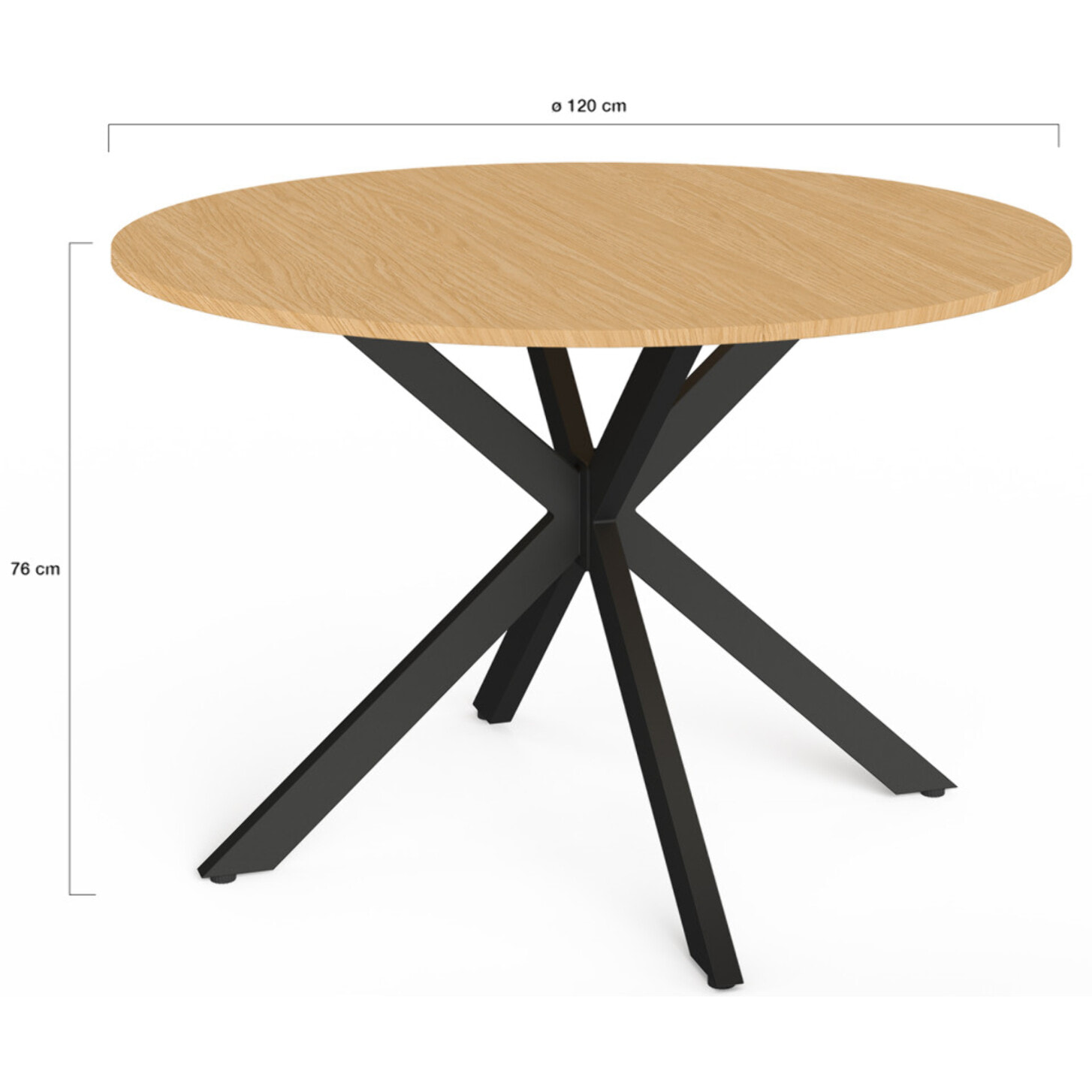Table de jardin Milazzo ronde 120cm effet bois