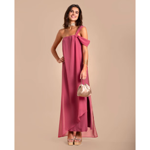 Vestido escote bardot con capa