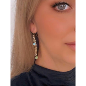 Pendiente cadenas Talisman de Luz latón dorado