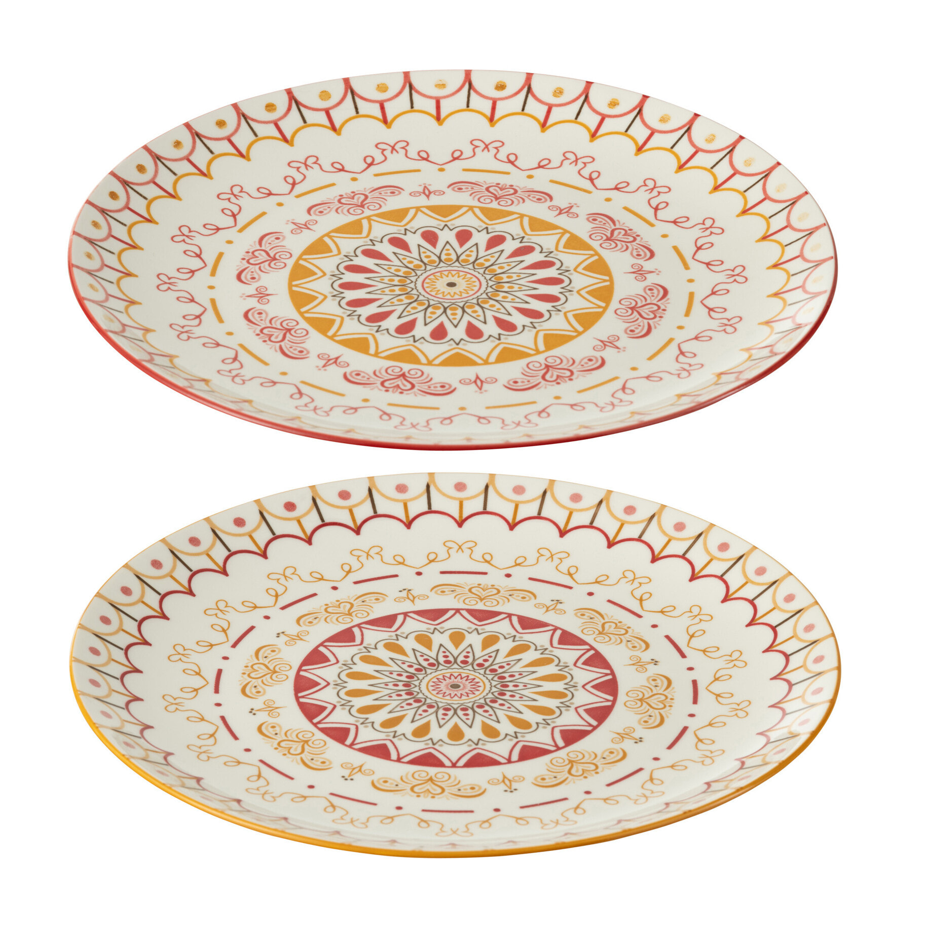 J-Line assiette Jam - porcelaine - mix - 2 pcs