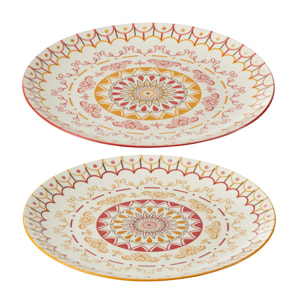J-Line assiette Jam - porcelaine - mix - 2 pcs