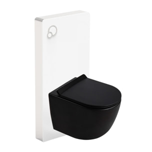 Glass pack WC bâti-support avec plaque de commande + WC suspendu Ceramia sans bride avec abattant SoftClose (STGLWCEPXBMT01-FR)