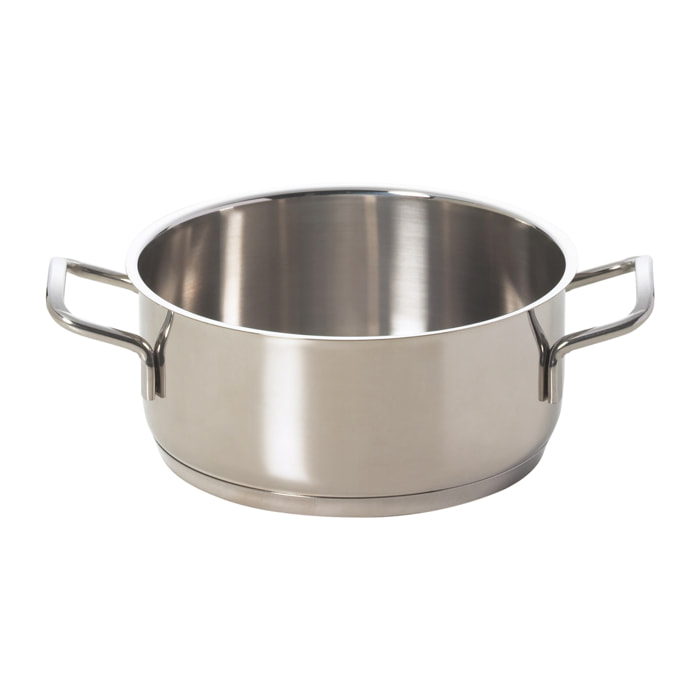 Casseruola 20 cm due manici Excelsa – Jazz Cook, Acciaio Argentato