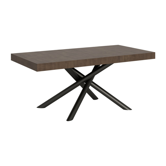 Table extensible 90x180/440 cm Famas Noyer cadre Anthracite