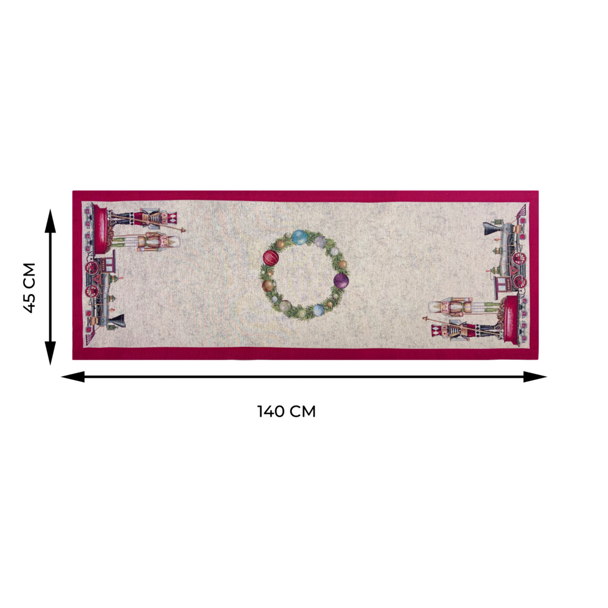 Runner Natalizio Tessuto Gobelin Disegno Soldatino 45x140