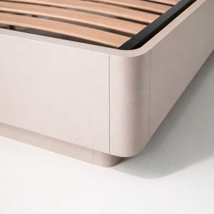 Letto Contenitore Con Testata Imbottita Struttura Resistente Camera Da Letto Matrimoniale Design Moderno Minimal 165.5 x 214 x 120.5 Cm Cashmere
