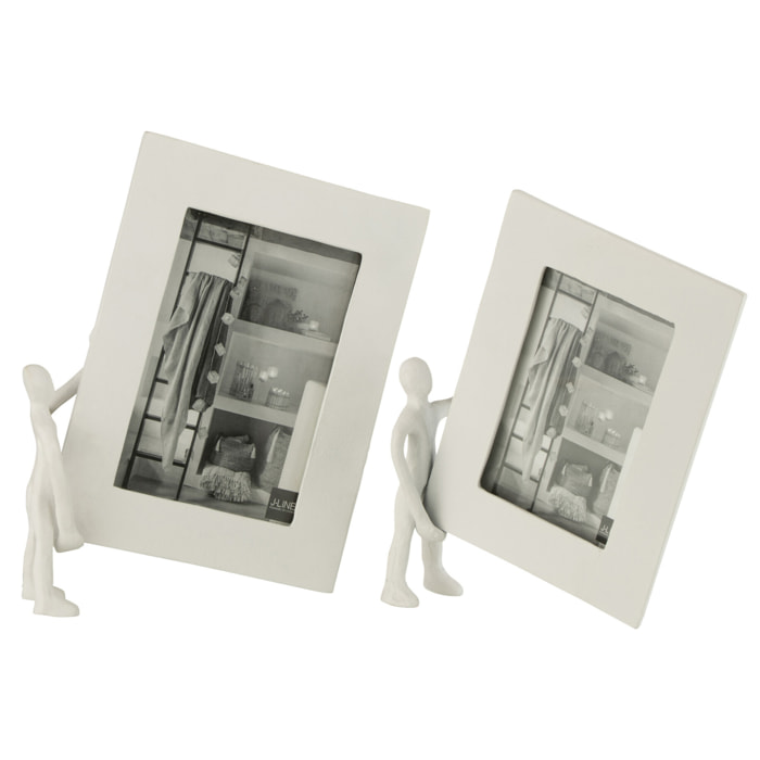 Cadre photo J-Line - cadre photo avec figure - aluminium - blanc - grand.