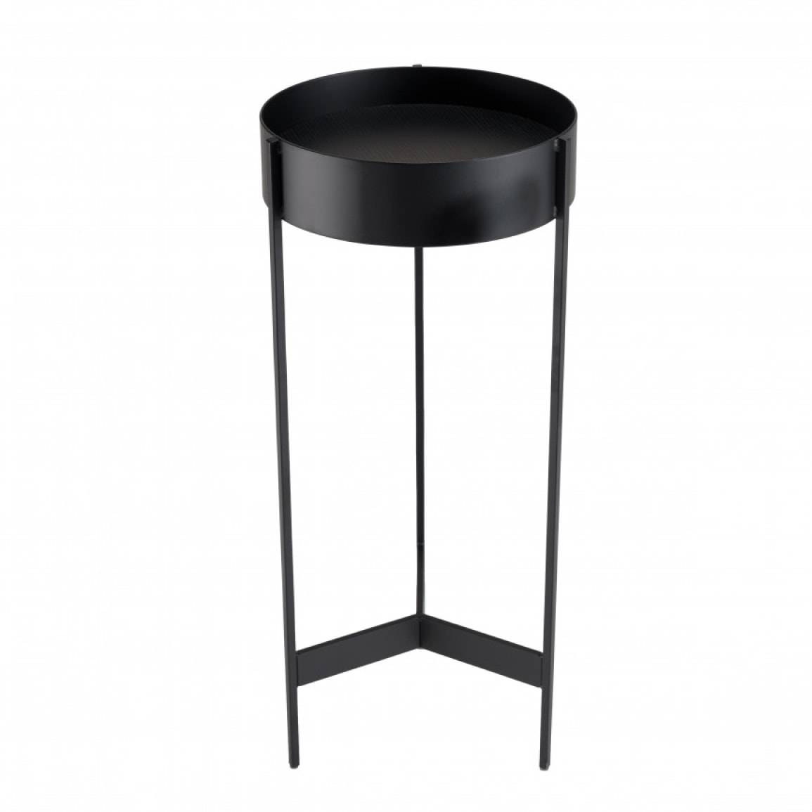 DALY - Selette ronde / porte plantes MM noire piètement métal