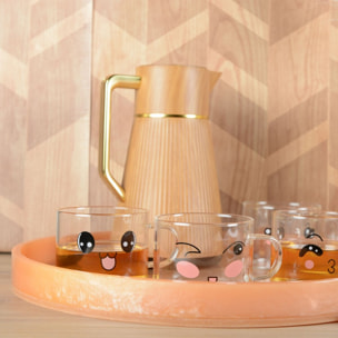 Plateau rond en résine couleur pêche 45cm
