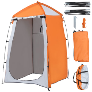 Tienda de Ducha Camping UV 25+ con Ventana y Bolsa de Transporte 123x121x198 cm