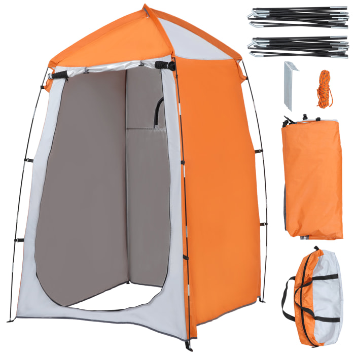 Tienda de Ducha Camping UV 25+ con Ventana y Bolsa de Transporte 123x121x198 cm