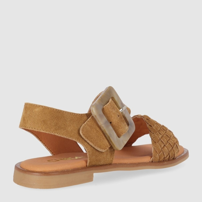 Sandalias de Serraje - Cuero - Tacón: Bajo
