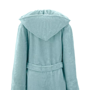 Peignoir coton mélangé 300 g/m² uni bleu Teddy glacier