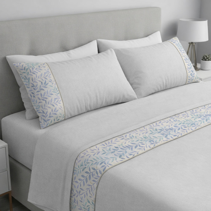 Completo letto Armonie IPERSAN Puro Cotone Felce Borbonese Grigio