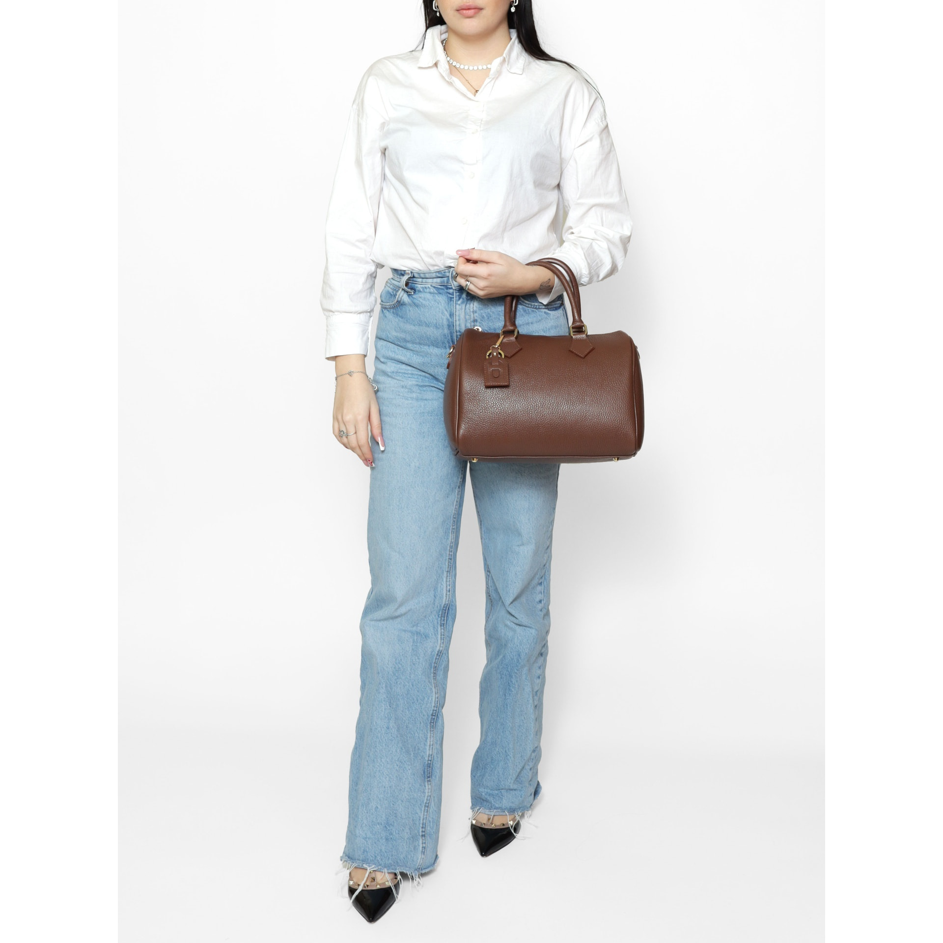 Borsa a bauletto da donna - Modello Aralia - 100% pelle - 30.0 x 23.0 x 18.0 cm