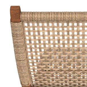 Transat en bois de teck et jacinthe d'eau synthétique - Bruna