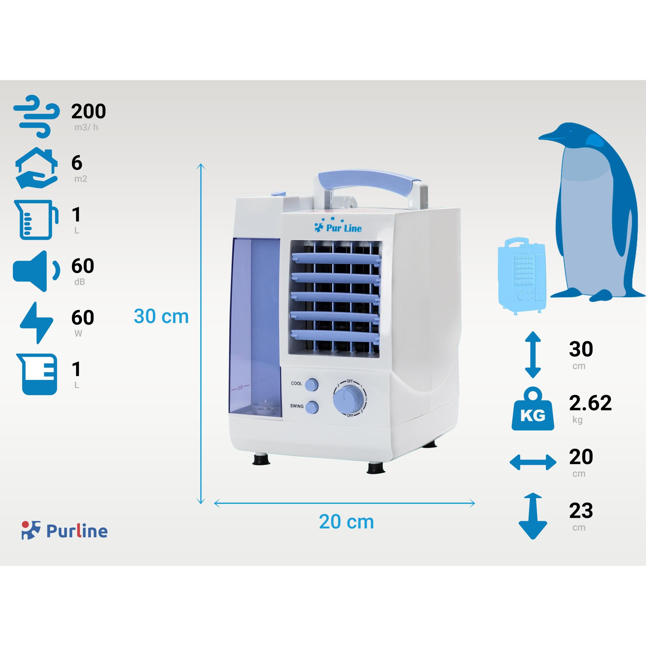 Rafraichisseur d'air par évaporation à débit élevé 3 vitesses